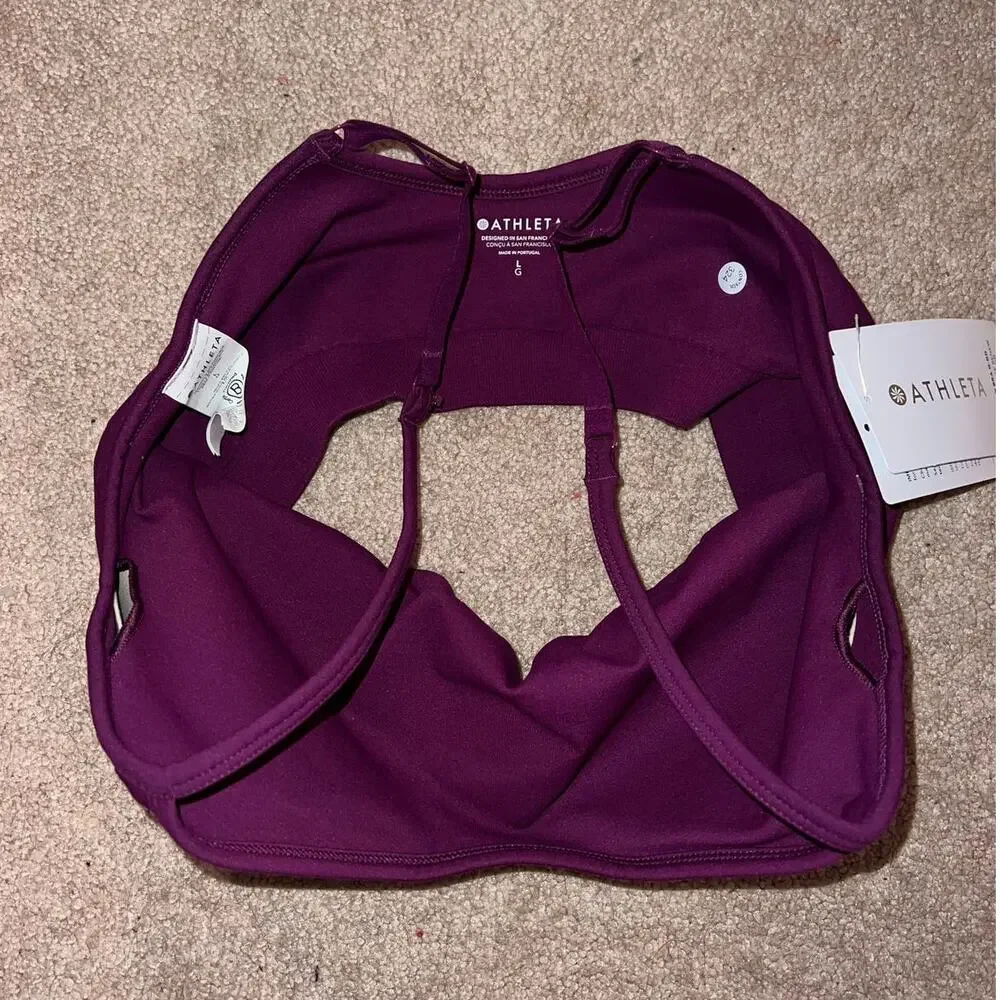 New Athleta Renew Lounge Sports Bra Exotic fuchsia size L